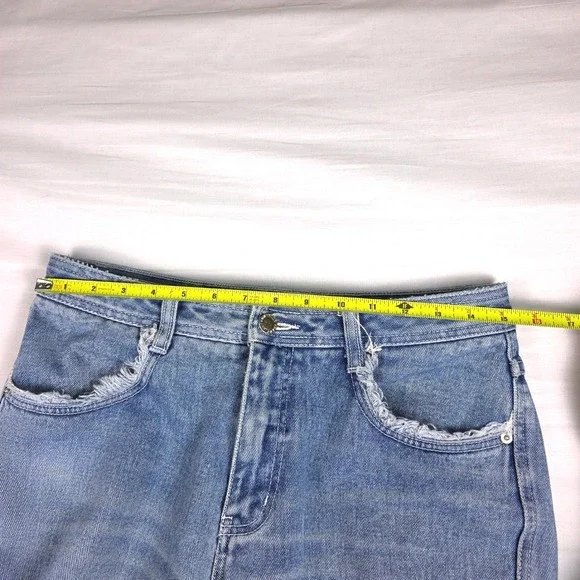 Y2K Vintage Jeans Embroidered Flower Trim Frayed Hem Denim Size 10 2000s Retro - Picture 15 of 16